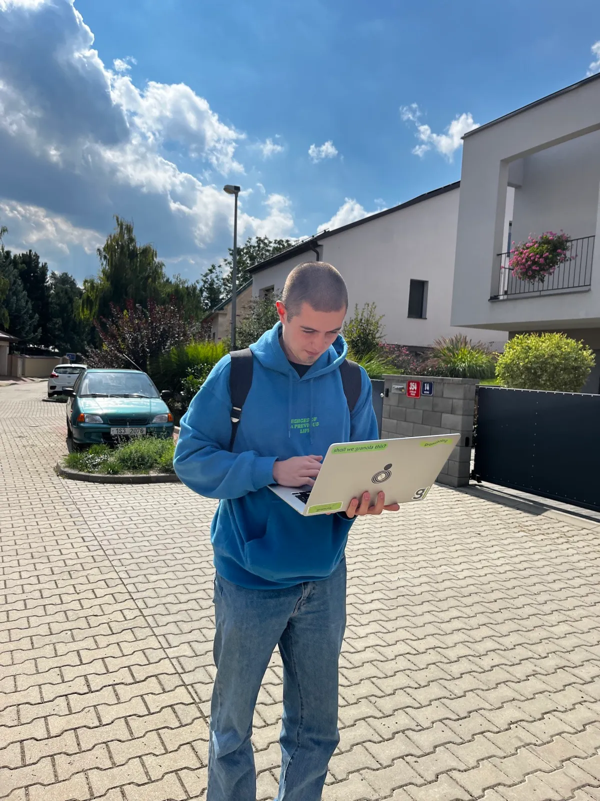 Luke fixing prod in Prague